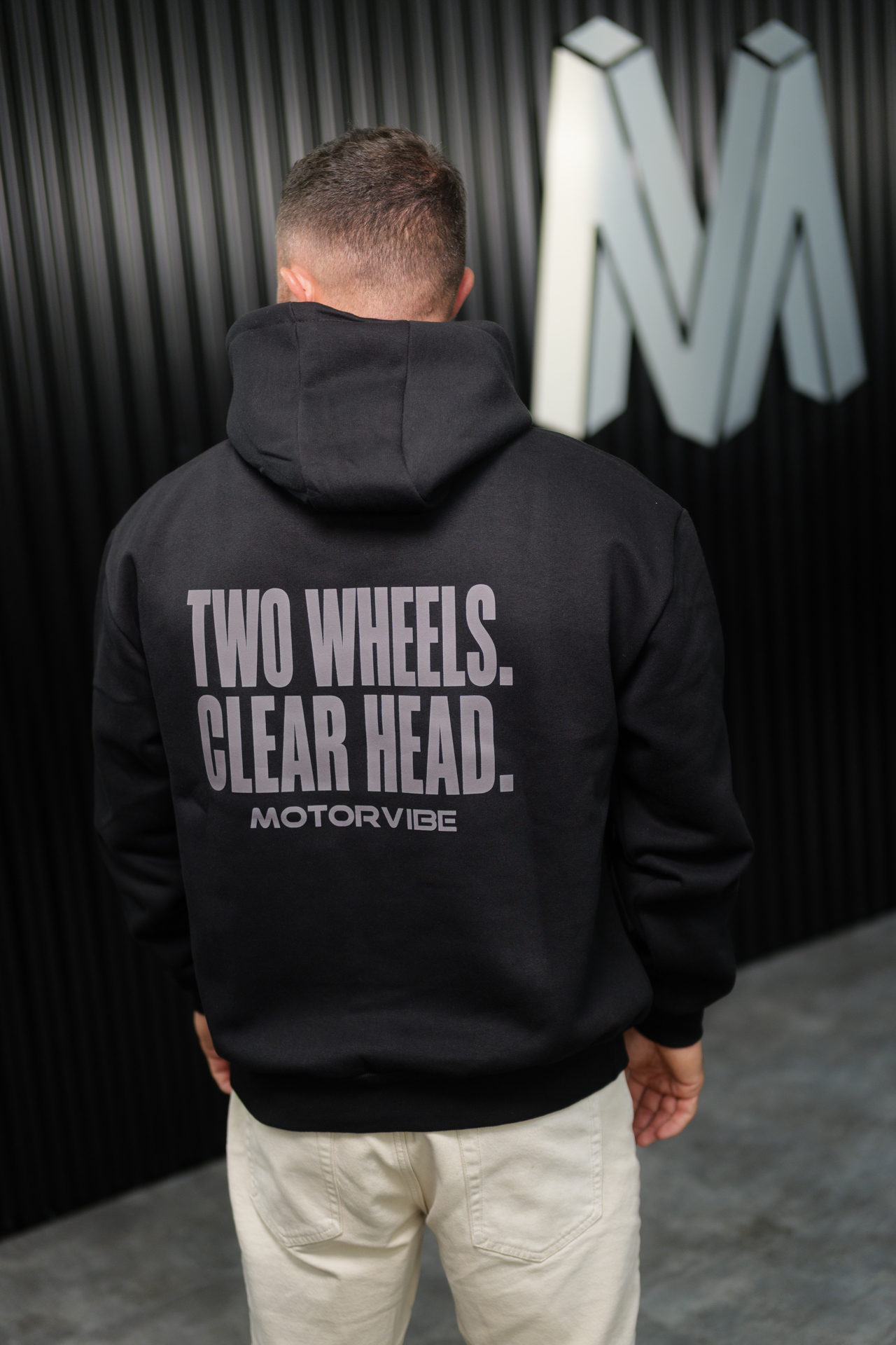 Two Wheels. Clear Head. — Motorvibe Supply Heavyweight Hoodie
